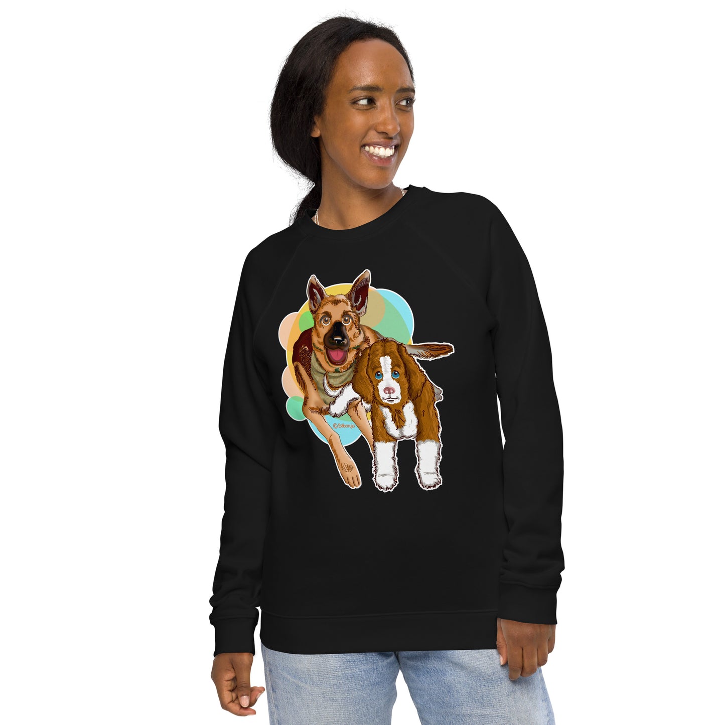 Sudadera orgánica raglán unisex