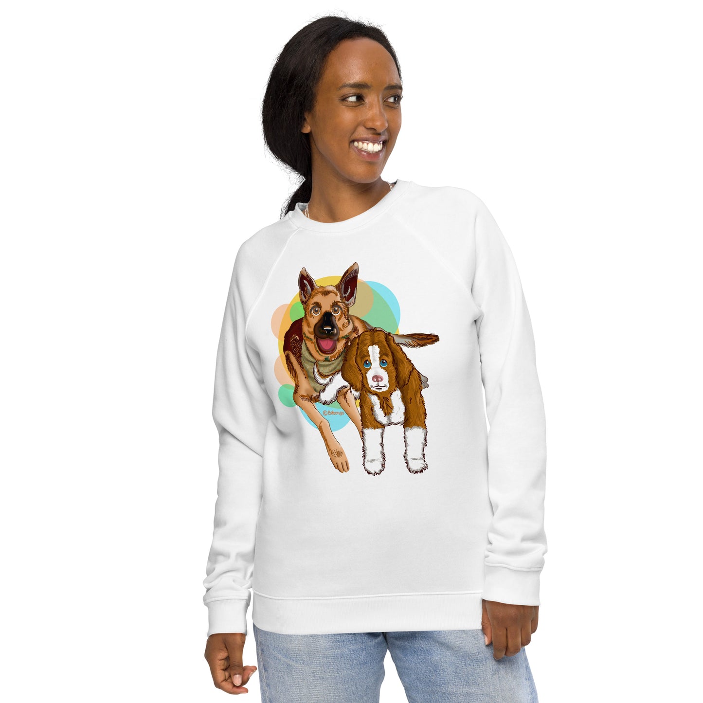 Sudadera orgánica raglán unisex